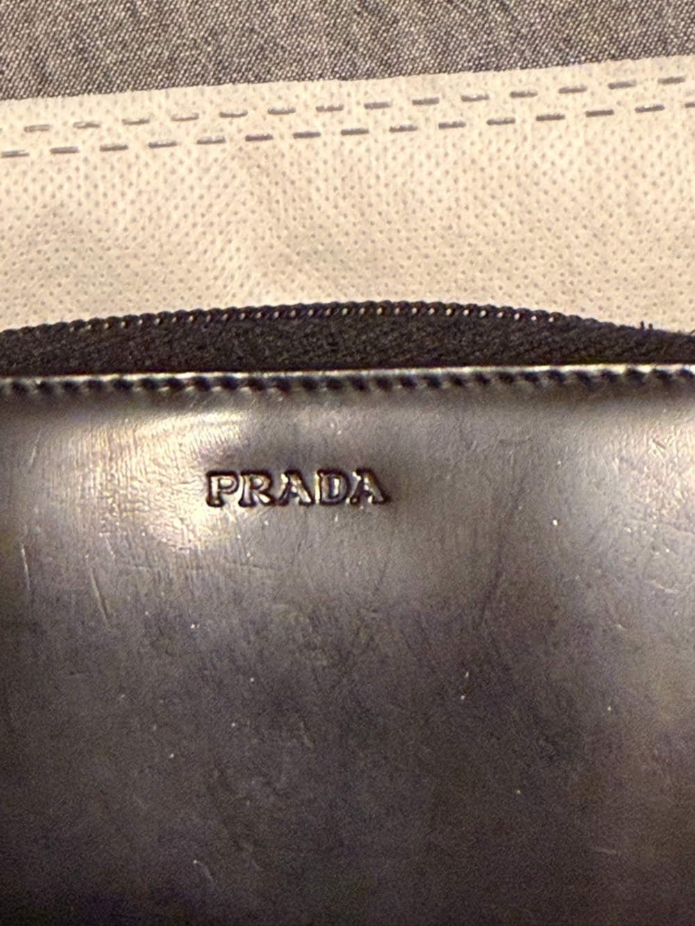 Prada Black Leather Zip-Around Wallet - Picture 2 of 12